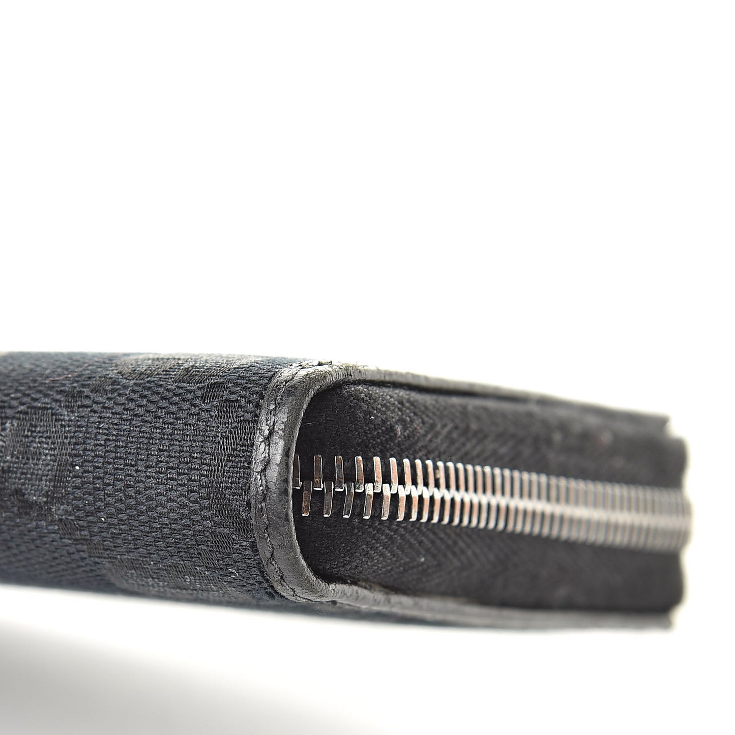 Monogram Metal Bar Zip Around Wallet Black