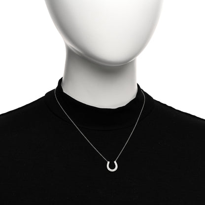 Tiffany Platinum Diamond Horseshoe Pendant Necklace 2 of 5
