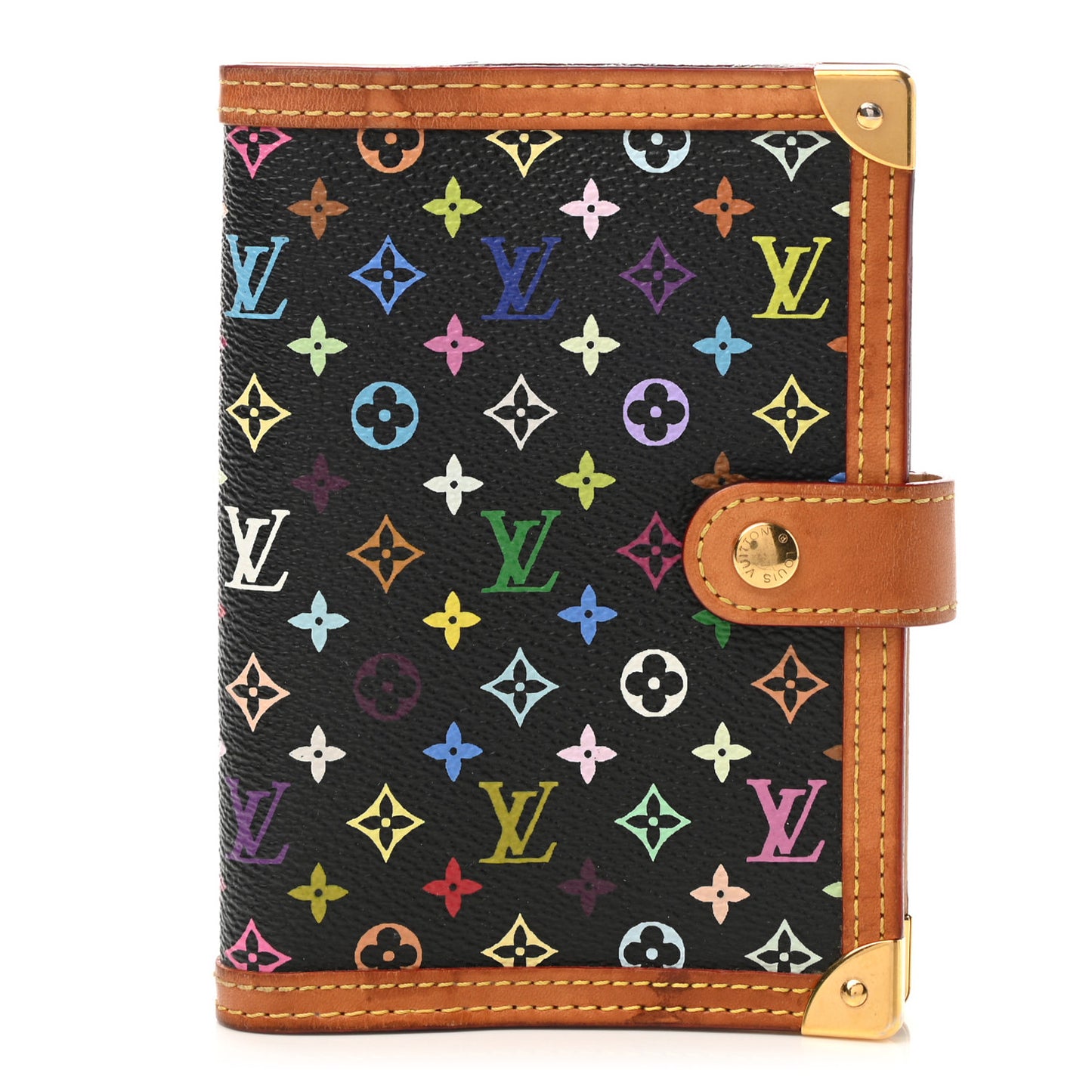 Monogram Multicolor Small Ring Agenda Cover Black