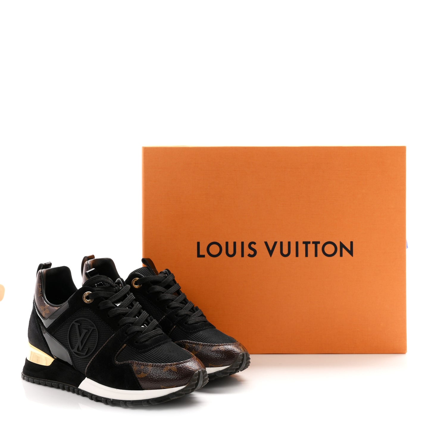 Suede Monogram Run Away Sneakers 35 Black