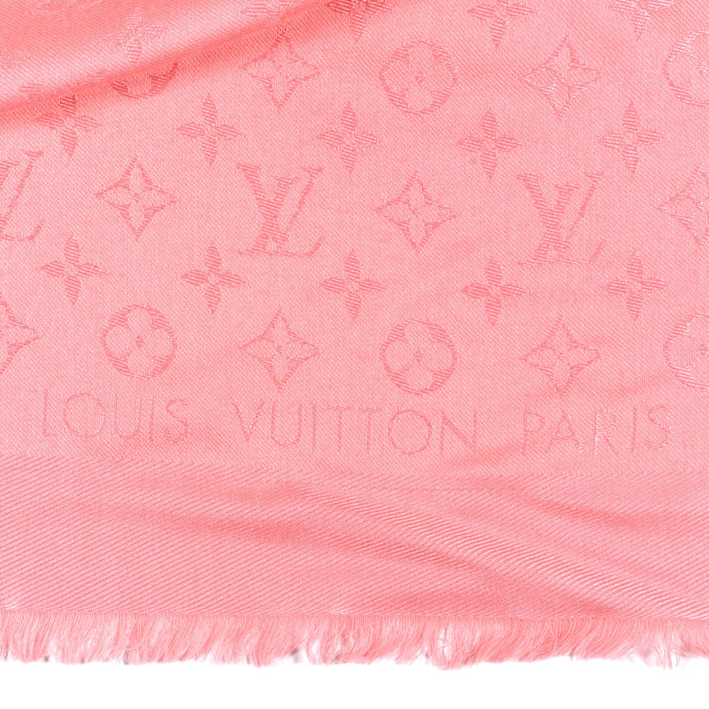 Silk Wool Monogram Shawl Pink