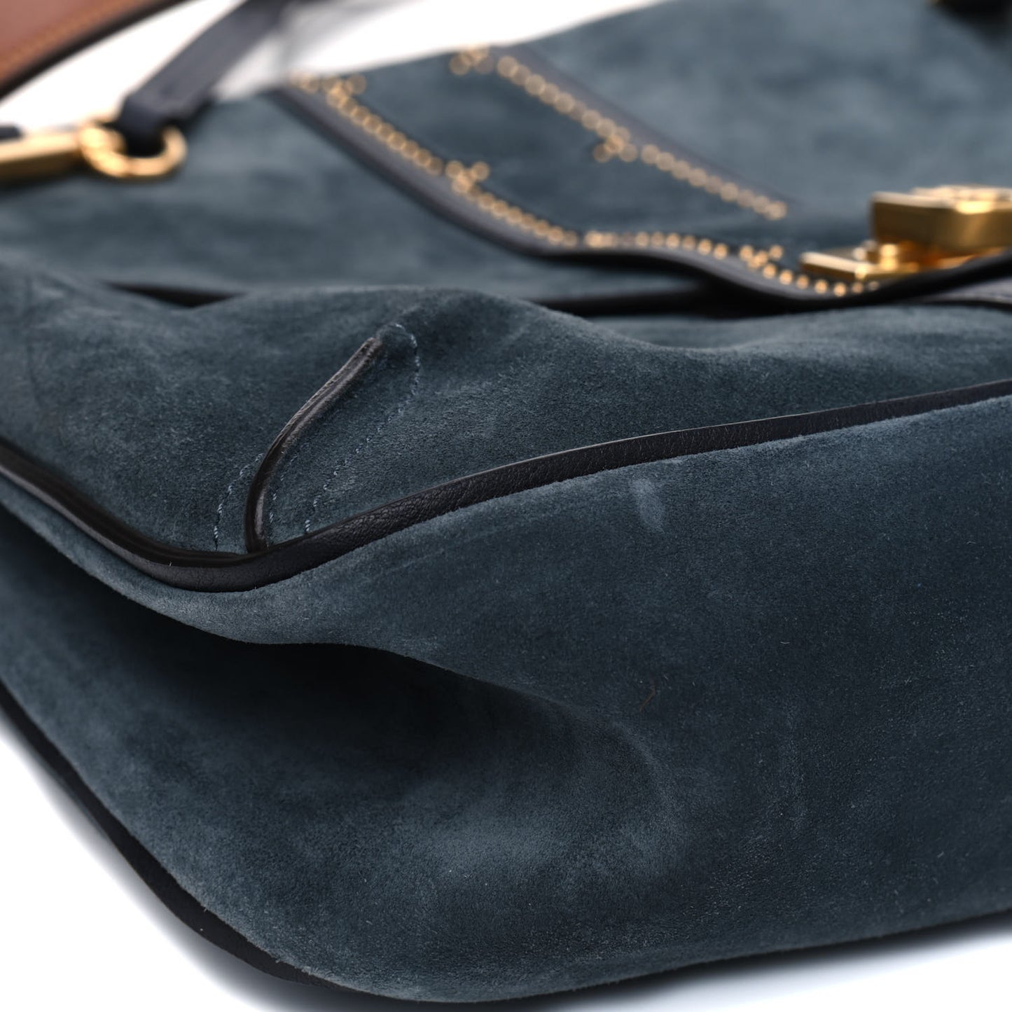 Suede Studded Medium Lexa Shoulder Bag Silver Blue