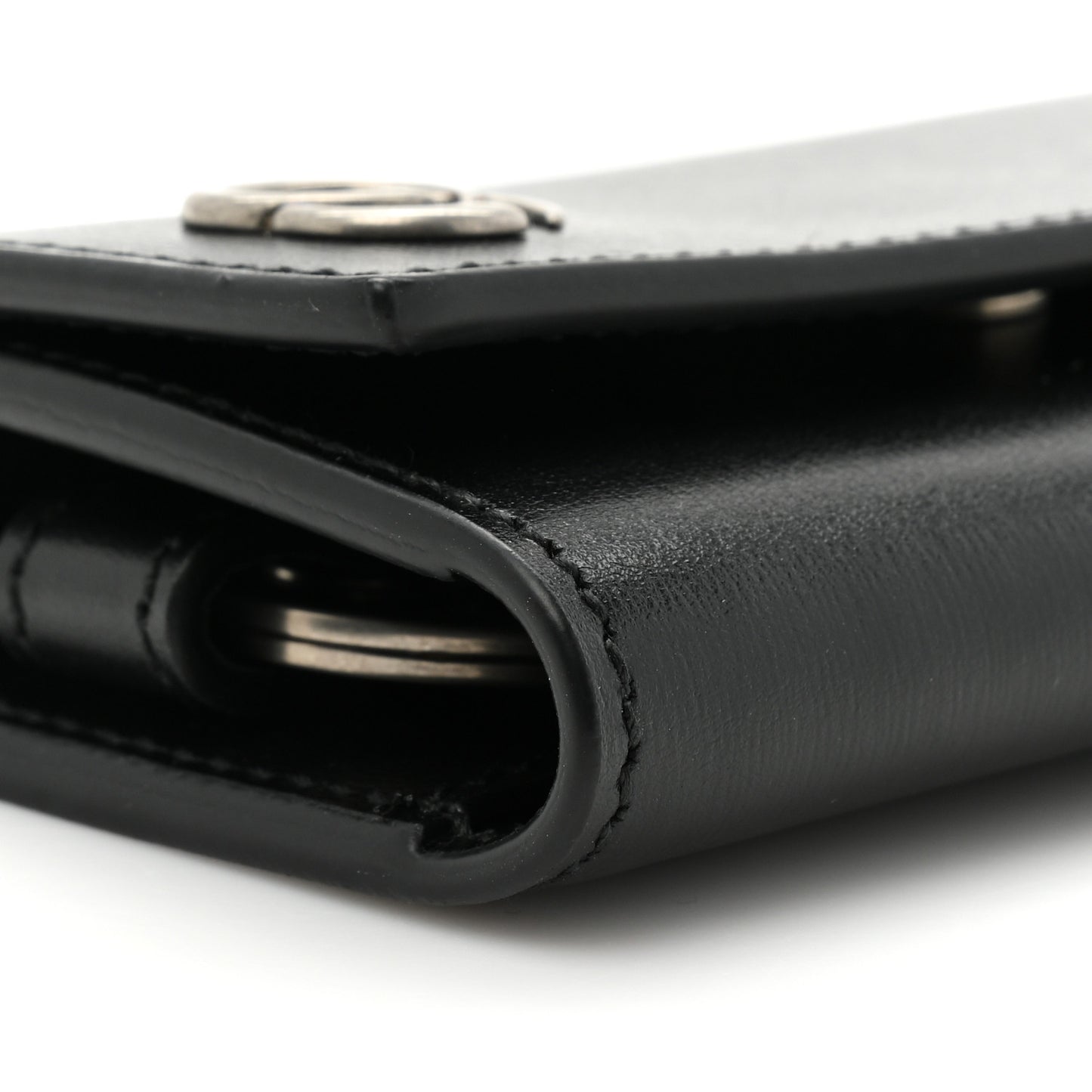 Calfskin GG Marmont 6 Key Holder Black