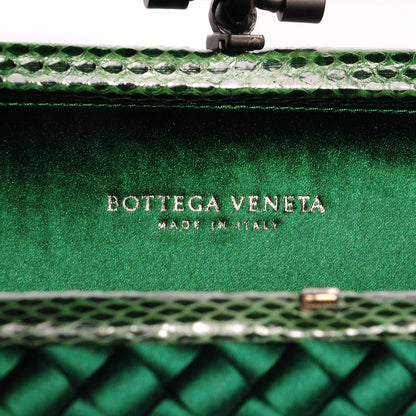 Bottega Veneta BOTTEGA VENETA Satin Intreccio Impero Ayers Stretch Knot Clutch Emerald 6 of 11
