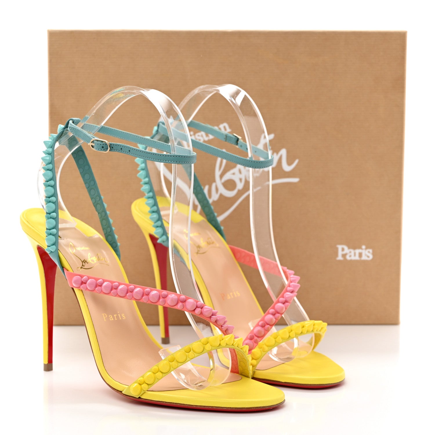 Christian Louboutin Nappa Spikes Mafaldina 100 Sandals 40.5 Multi 8 of 8