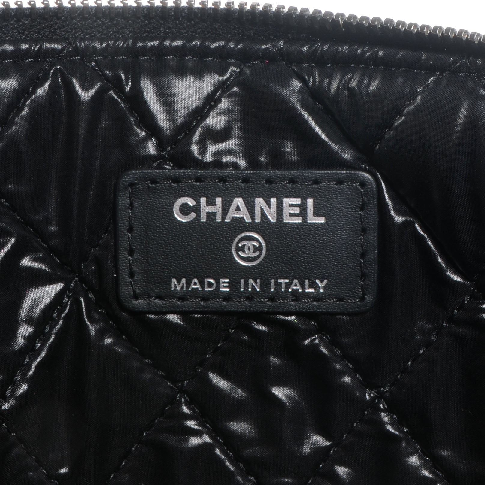Chanel Patent Quilted Large Cosmetic Case Black 7 of 8
