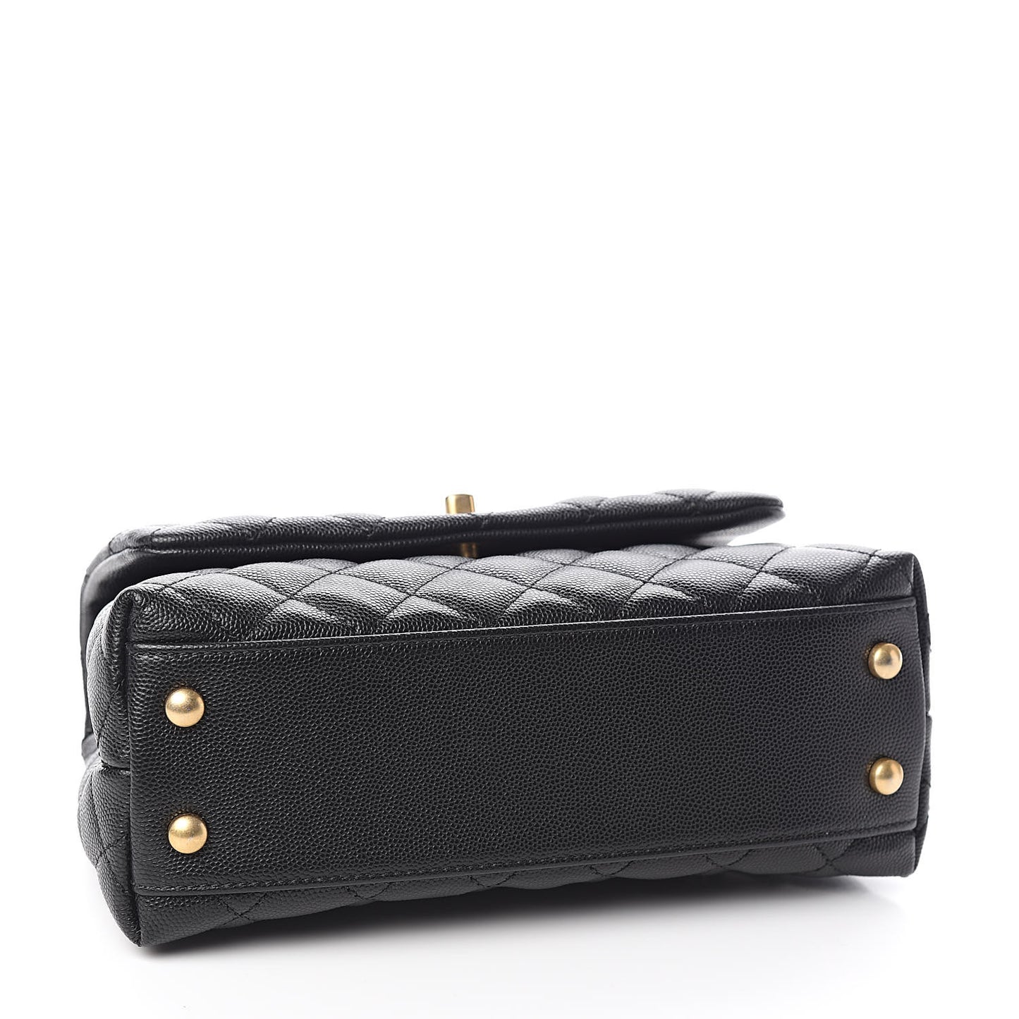 Caviar Quilted Mini Coco Handle Flap Black
