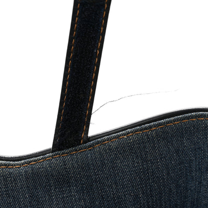 Christian Dior Denim Crystal Floral Embroidered Saddle Bag Multicolor 13 of 13