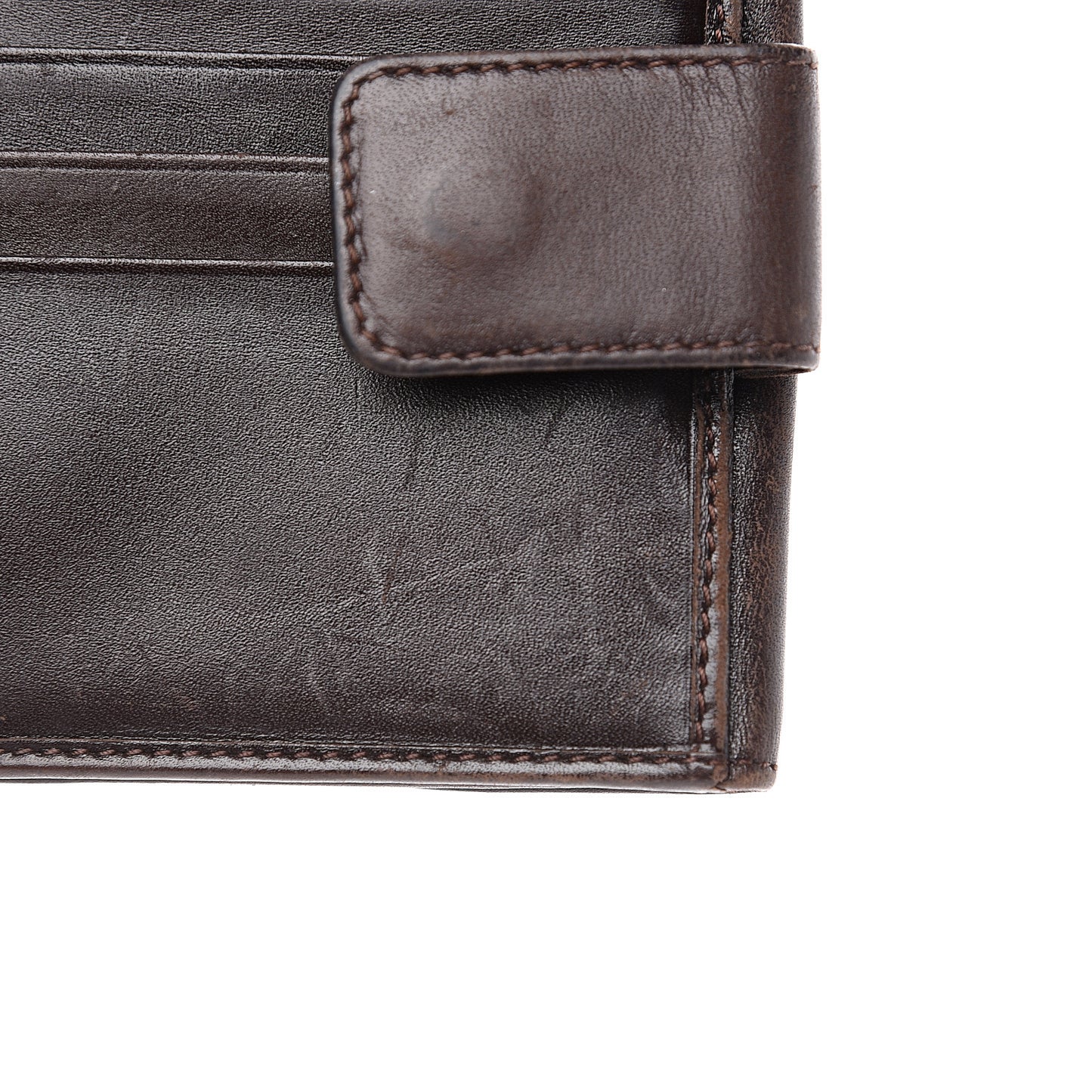 Zucca Calfskin Compact Wallet Tobacco