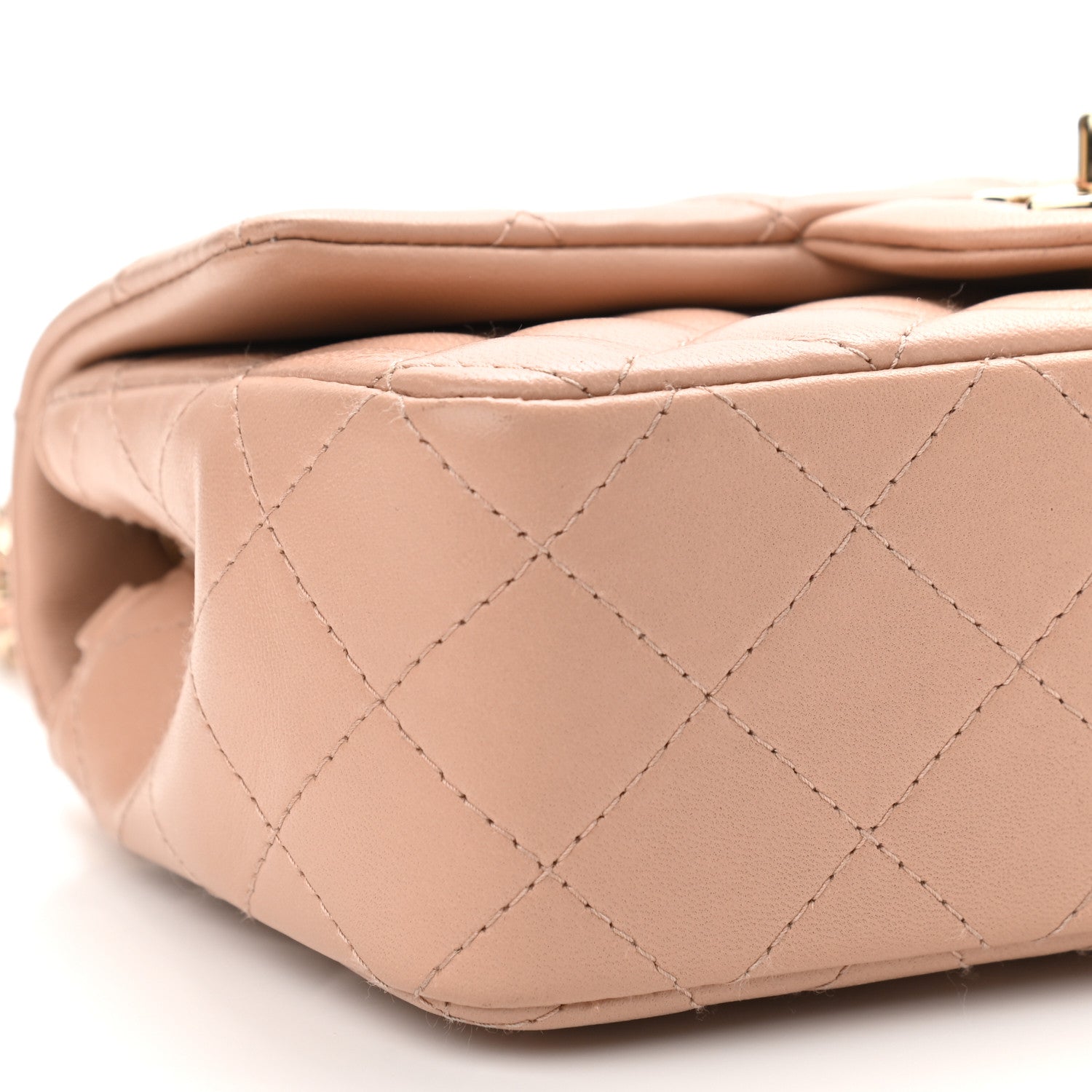 Chanel Lambskin Quilted Mini Rectangular Flap Beige 9 of 11