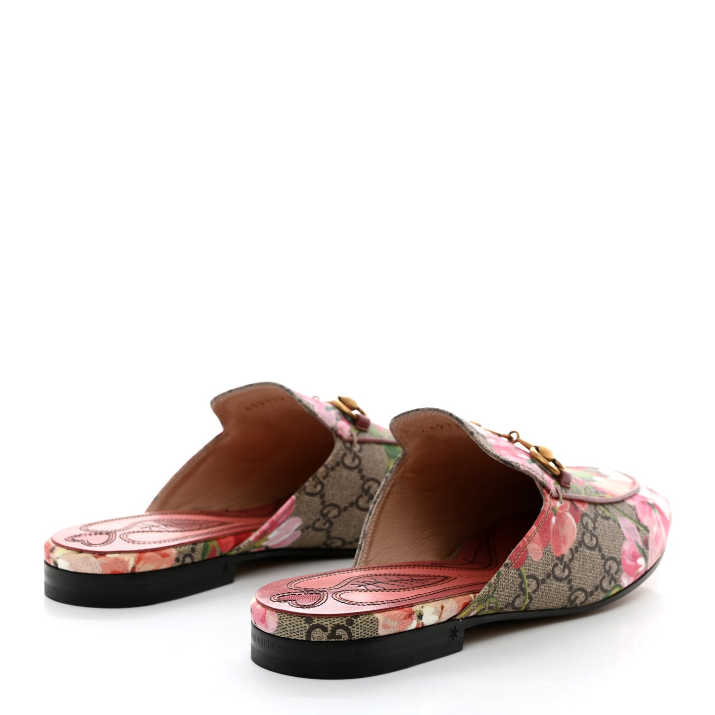 GG Supreme Monogram Blooms Womens Princetown Slippers 37 Beige Multicolor Dry Rose