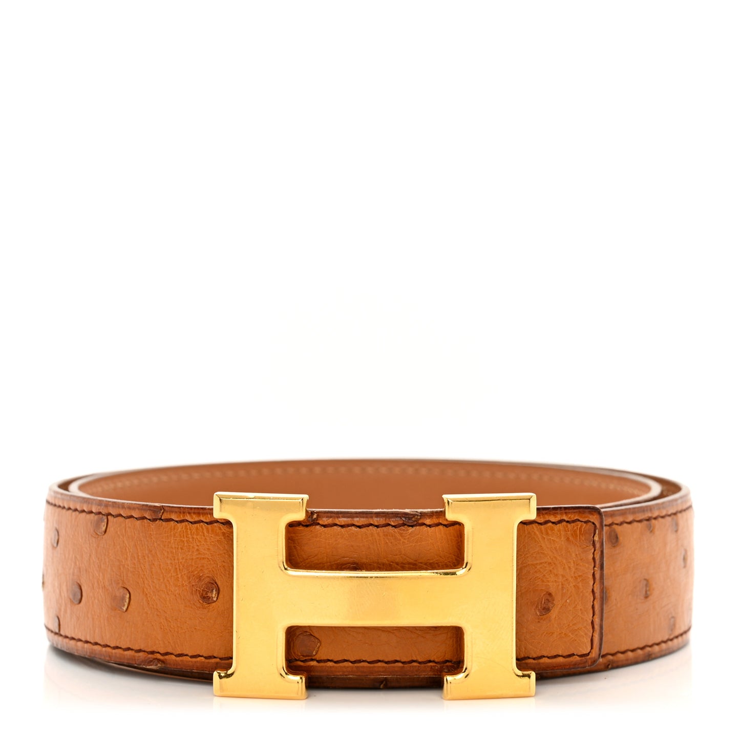 Ostrich 32mm H Belt Belt 75 30 Gold