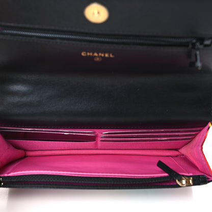 Chanel Fabric Printed Chanel 19 Wallet On Chain WOC Black Multicolor 5 of 10