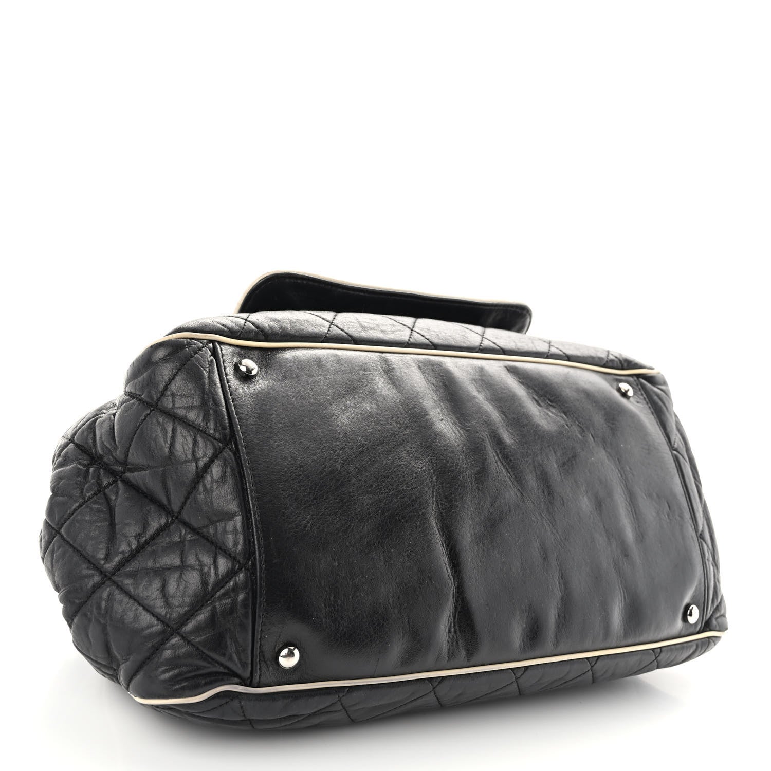 Chanel Lambskin Quilted East West Accordion Flap Black 4 of 14