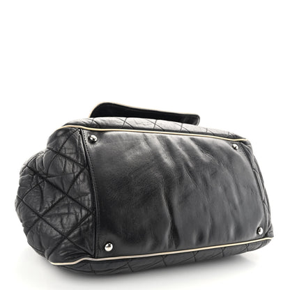 Chanel Lambskin Quilted East West Accordion Flap Black 4 of 14