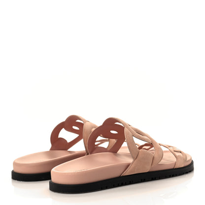 Hermes Suede Goatskin Extra Sandals 41 Rose Opaline 4 of 11