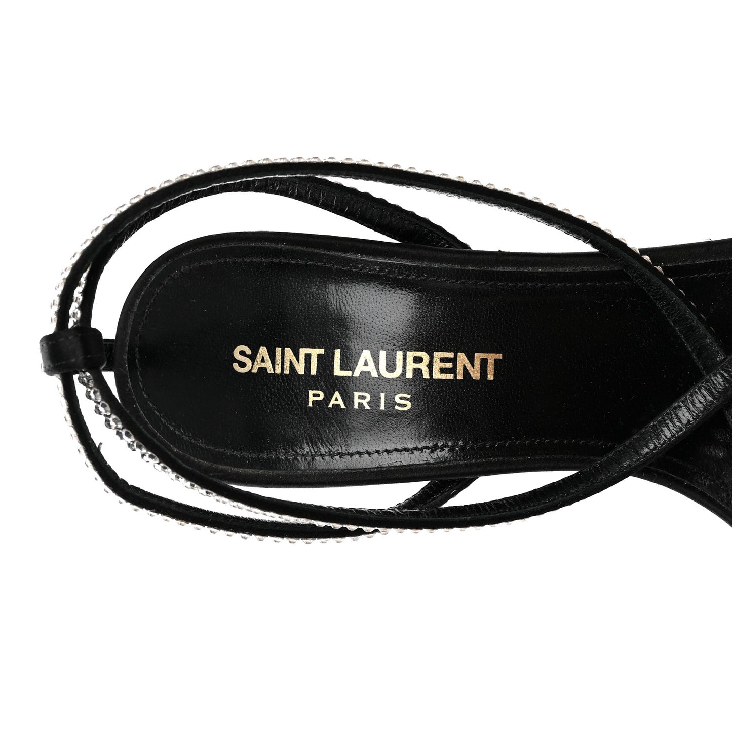 Satin Crystal Ava 105 Sandals 36 Black