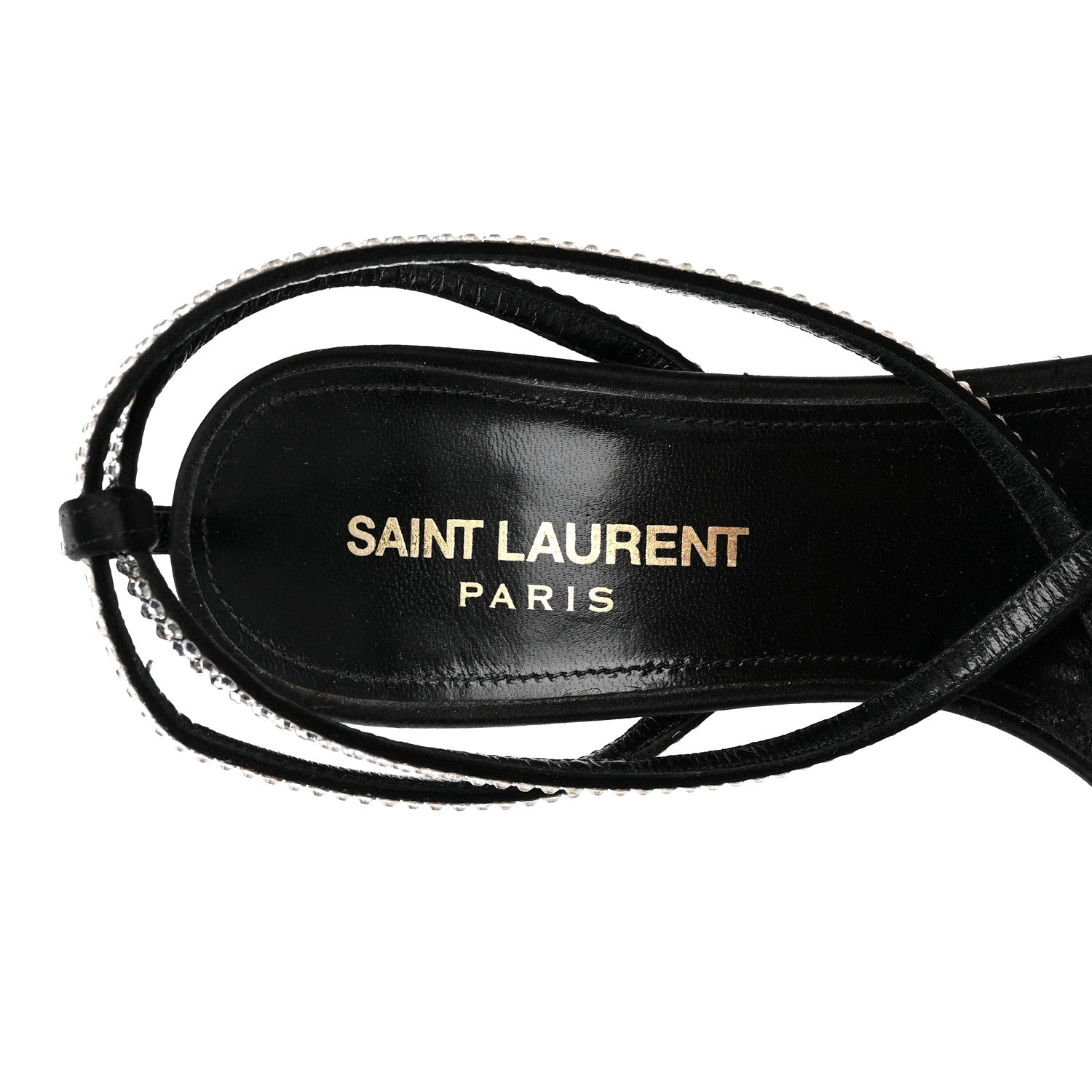 Saint Laurent Satin Crystal Ava 105 Sandals 36 Black 8 of 13