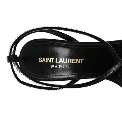Saint Laurent Satin Crystal Ava 105 Sandals 36 Black 8 of 13
