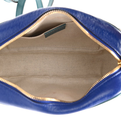 Gucci Azalea Calfskin Enamel Matelasse Diagonal Small Torchon GG Marmont Chain Shoulder Bag Imperial Blue Pavone 5 of 10