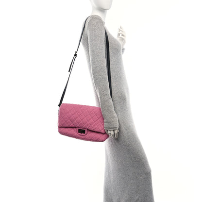 Chanel Easy Tweed Jumbo Reissue Messenger Flap Pink Black 2 of 10
