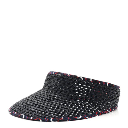 Hermes Raffia Silk Gemini Cap Marine Bleu Navy 1 of 13