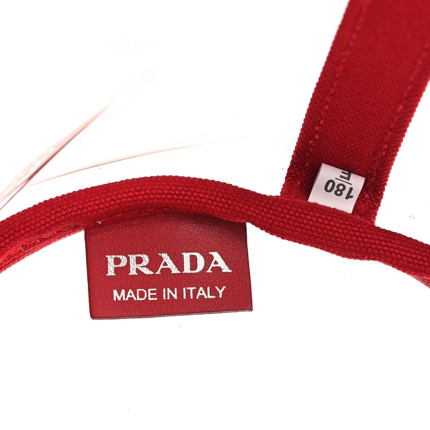 Prada Plexiglass Calfskin Small Shopper Tote Rosso 7 of 9