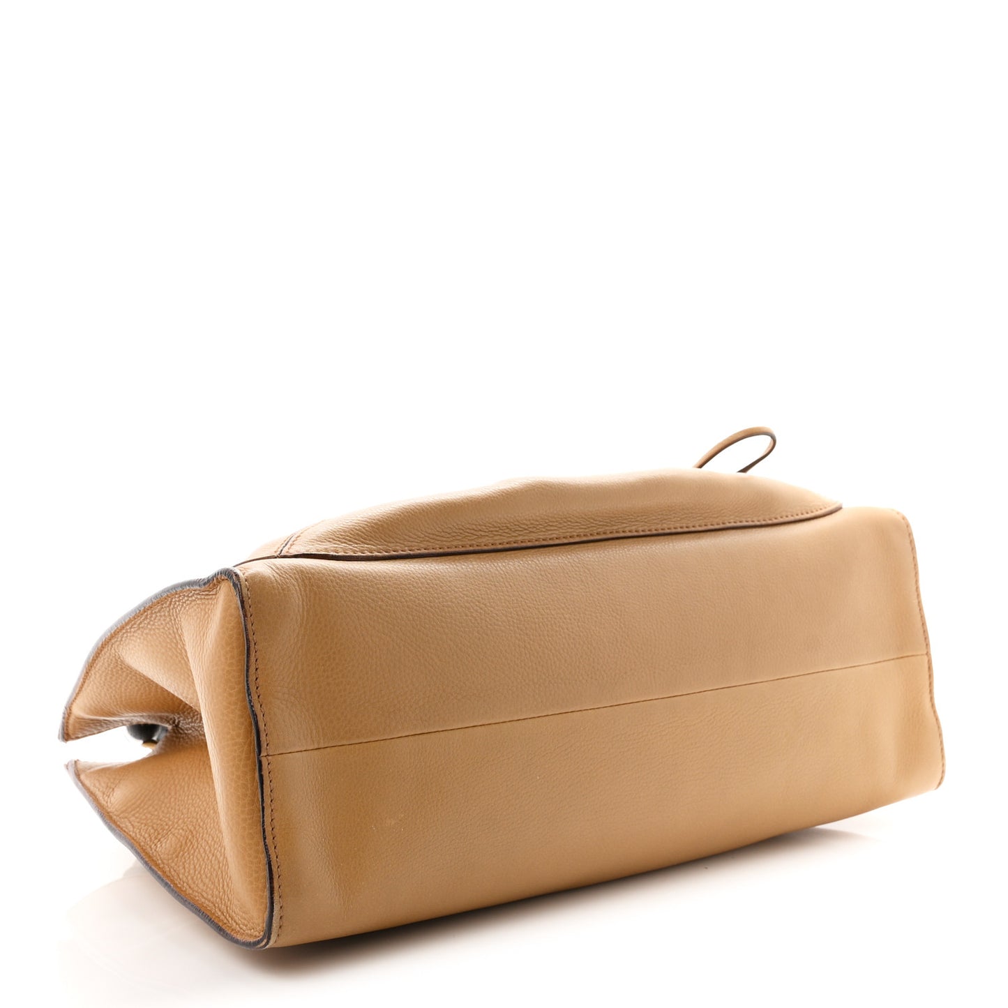 Calfskin Bamboo Handle Tote Beige