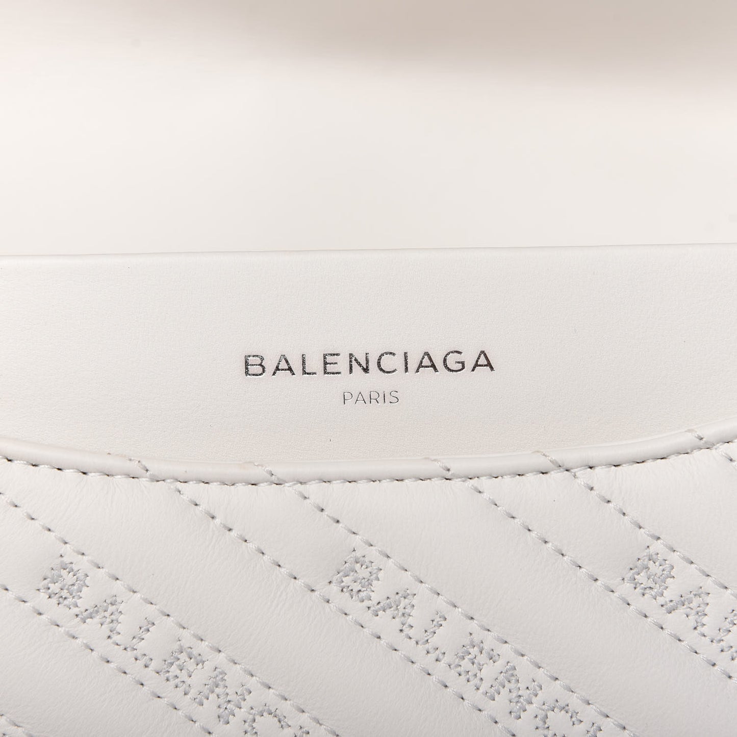 Calfskin Logo Matelasse Large BB Flap Chain Shoulder Bag White