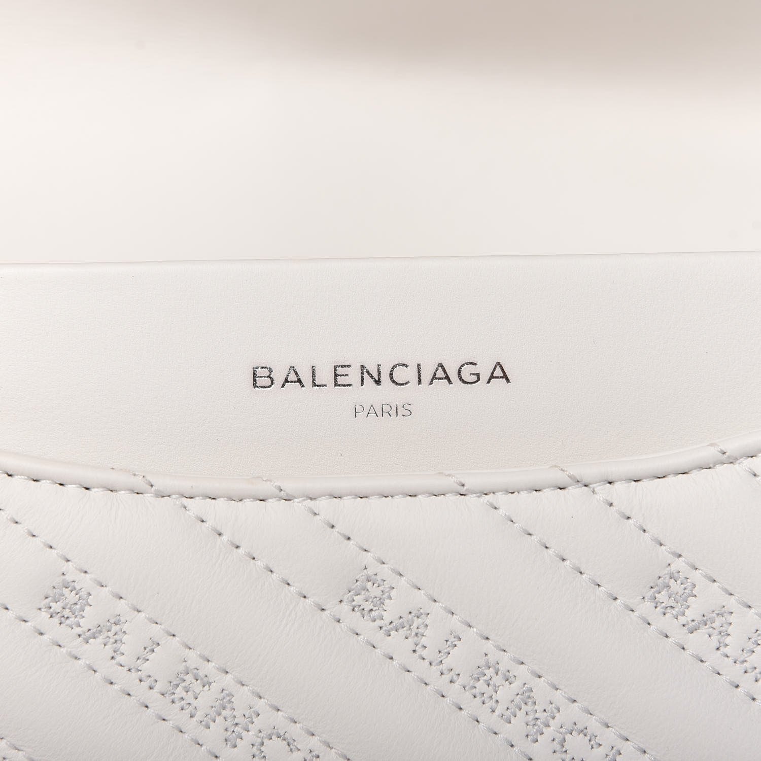 Balenciaga Calfskin Logo Matelasse Large BB Flap Chain Shoulder Bag White 8 of 12