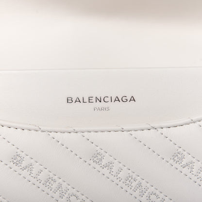 Balenciaga Calfskin Logo Matelasse Large BB Flap Chain Shoulder Bag White 8 of 12