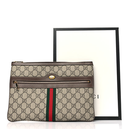 Gucci GG Supreme Monogram Large Ophidia Pouch Clutch Brown 8 of 8
