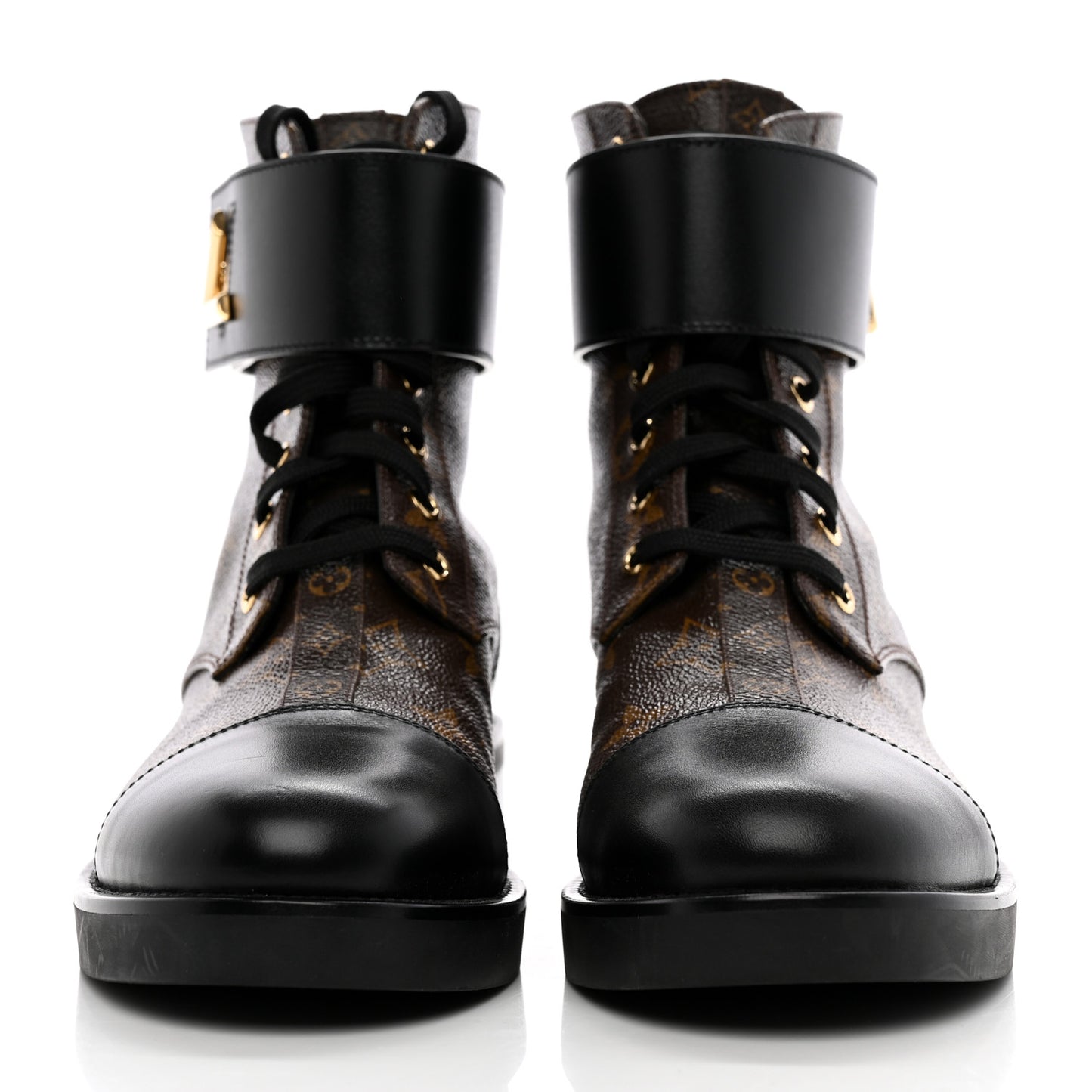 Calfskin Monogram Wonderland Flat Ranger Boots 40 Black
