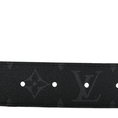 Louis Vuitton Calfskin Monogram Eclipse 35mm LV Initiales Reversible 95 38 Belt 5 of 8