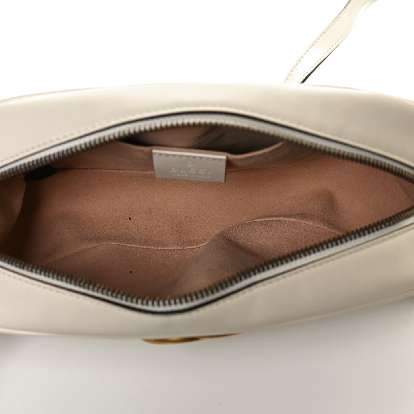 Calfskin Matelasse Small GG Marmont Chain Shoulder Bag White