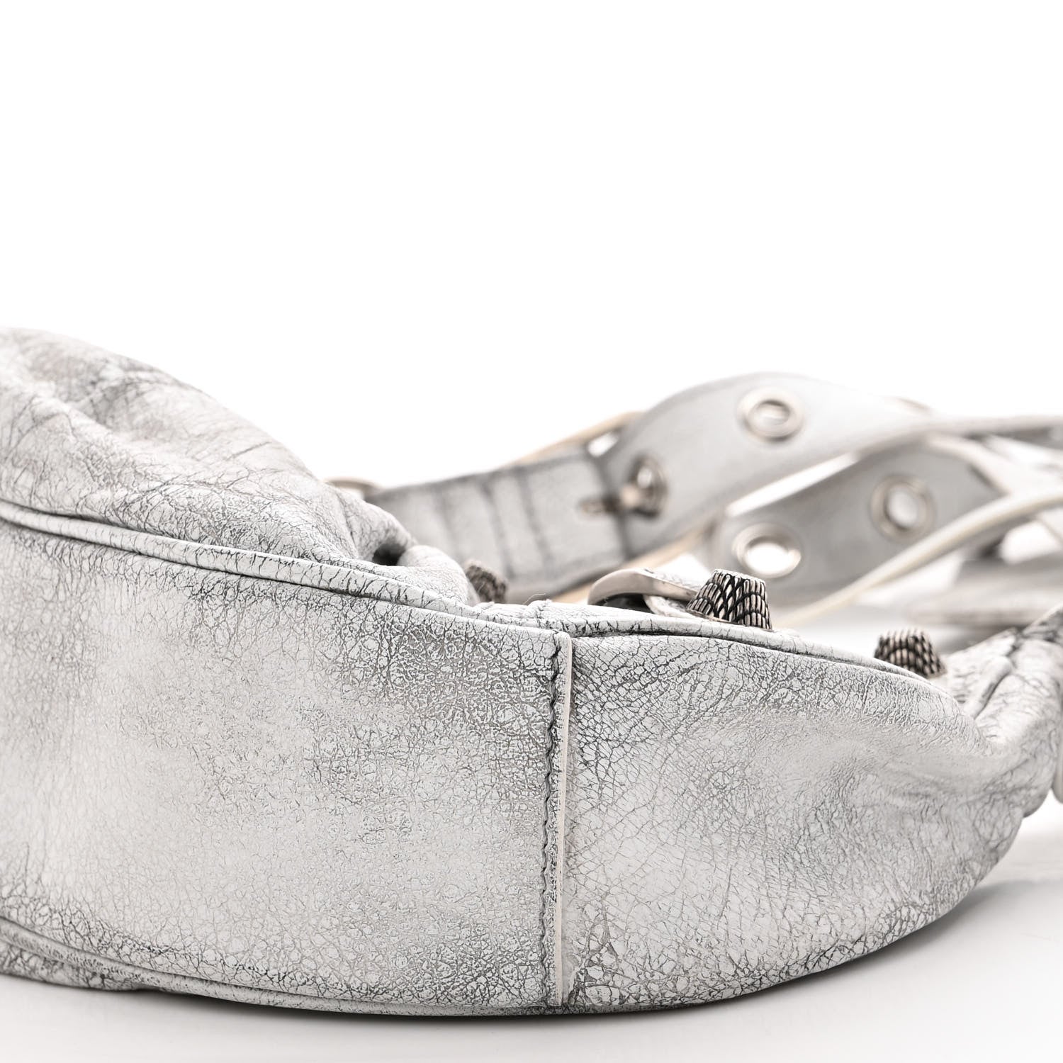 Balenciaga Agneau Arena Dirty Effect Le Cagole Shoulder Bag XS Optic White 10 of 11