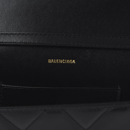 Balenciaga Nappa Calfskin Quilted Touch B Phone Holder With Strap Black 8 of 9