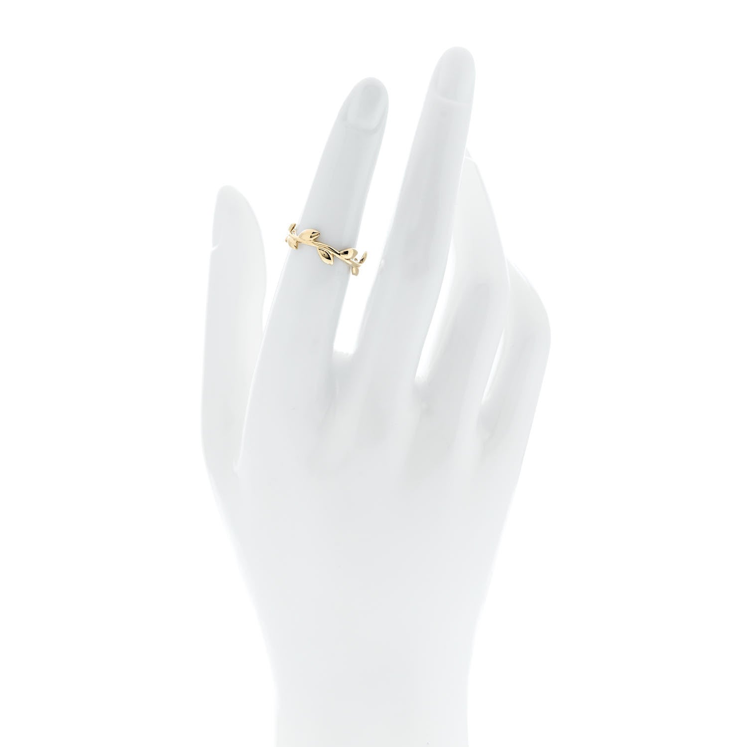 Tiffany 18K Yellow Gold Narrow Paloma Picasso Olive Leaf Band Ring 49 4.75 2 of 4