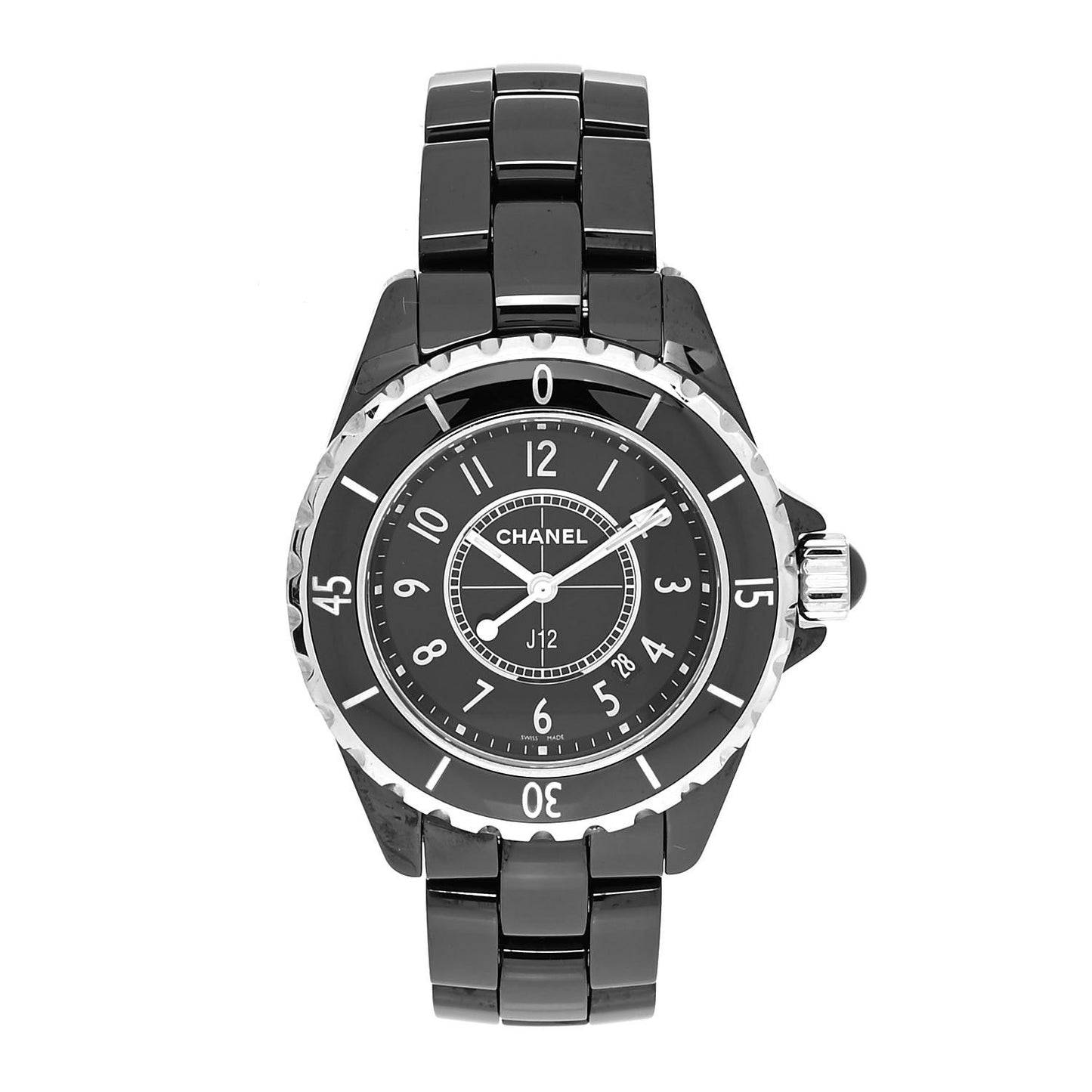 Stainless Steel Ceramic 33mm J12 Quartz Watch Black