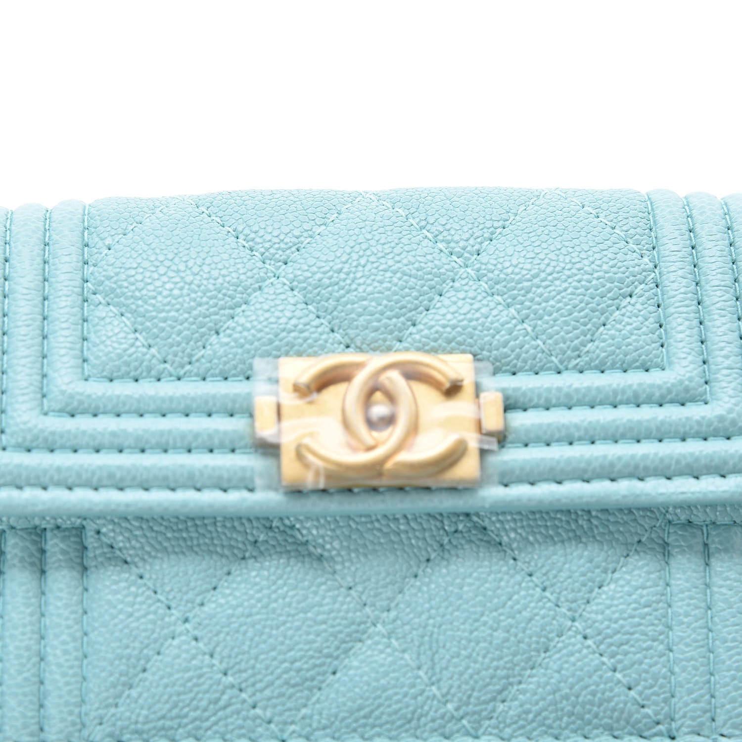 Chanel Caviar Quilted Small Boy Flap Wallet Light Blue 8 of 8