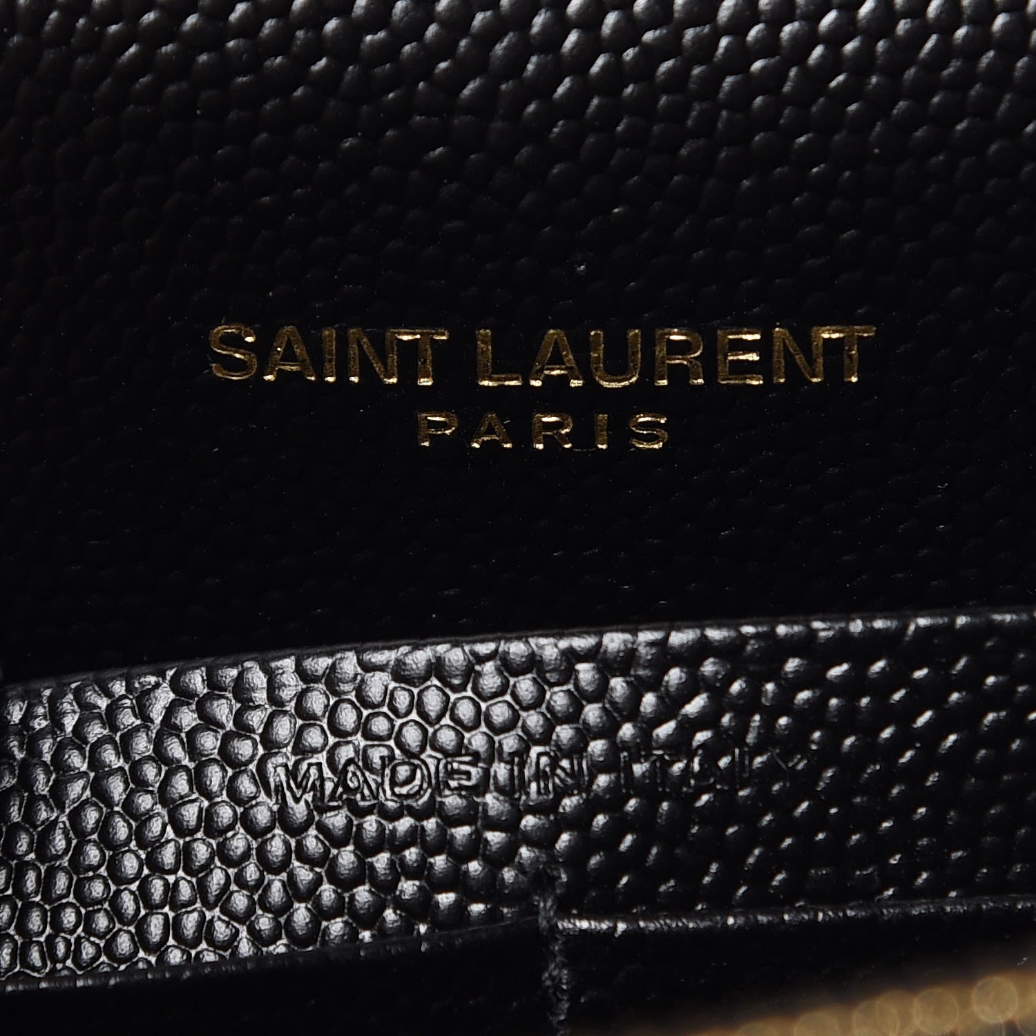 Saint Laurent Grain De Poudre Matelasse Chevron Monogram Envelope Chain Wallet Black 6 of 8