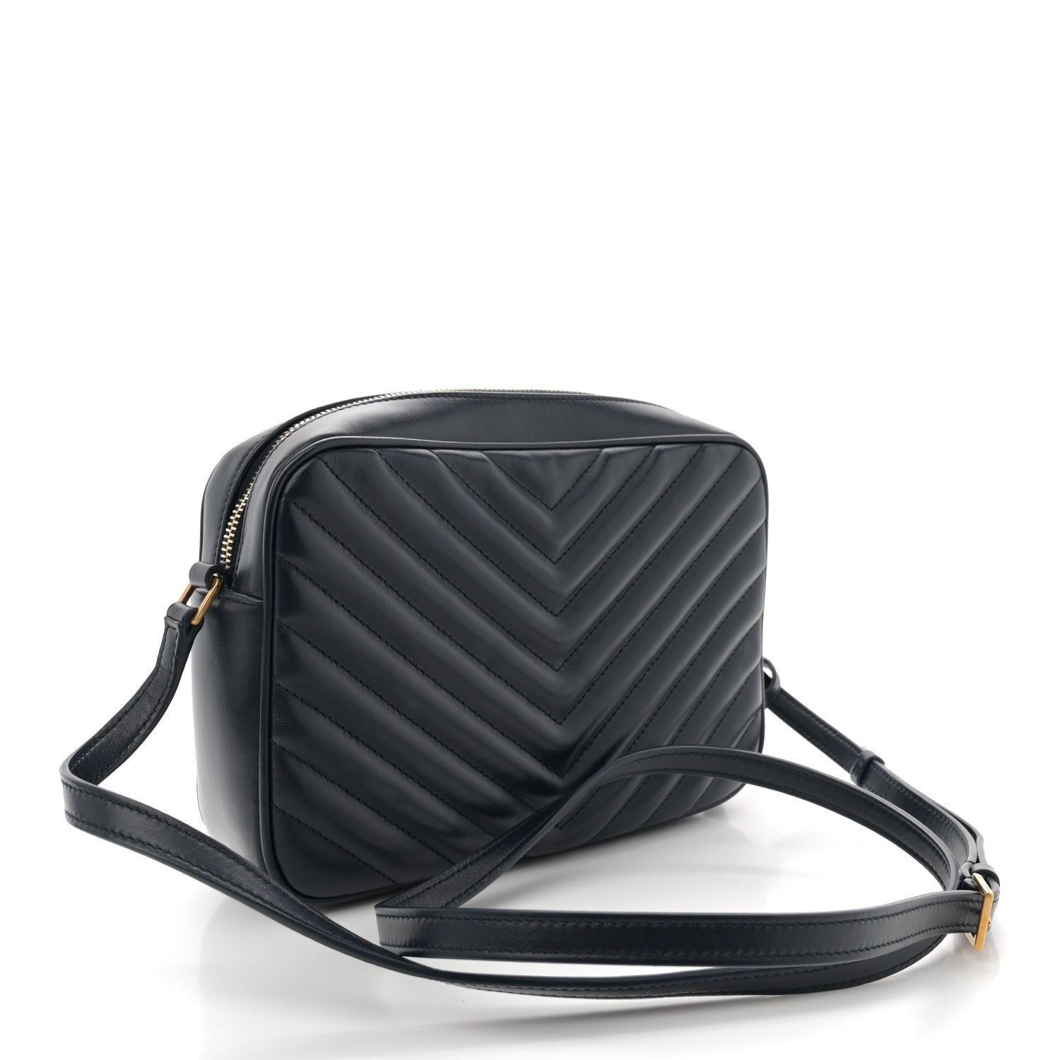 Saint Laurent Calfskin Matelasse Monogram Lou Camera Bag Deep Marine 2 of 11