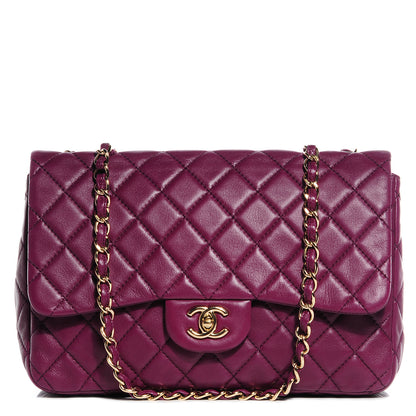 Chanel Lambskin Quilted Jumbo Single Flap Purple 1 of 8