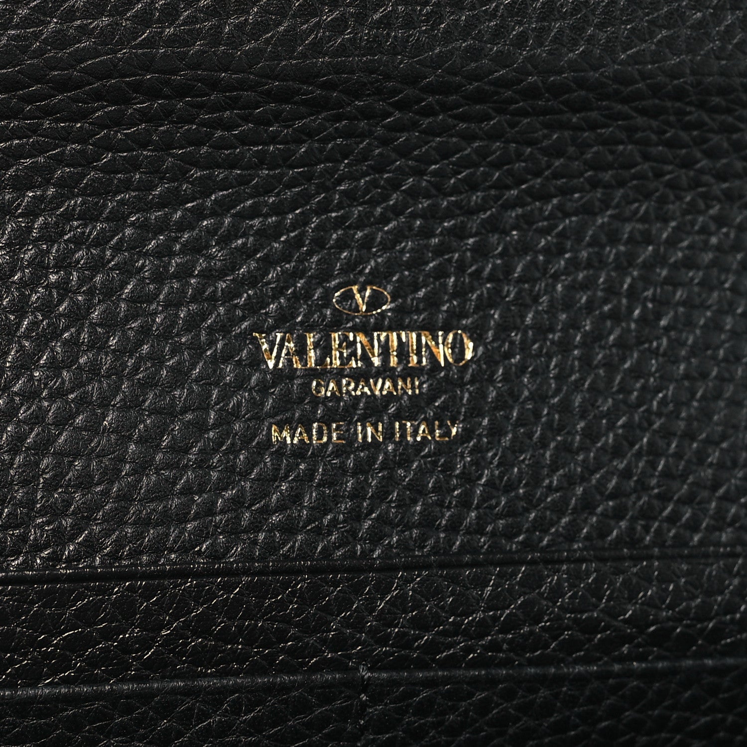 Valentino Garavani Pebbled Calfskin Rockstud Flip Lock Wallet On Chain Black 6 of 8