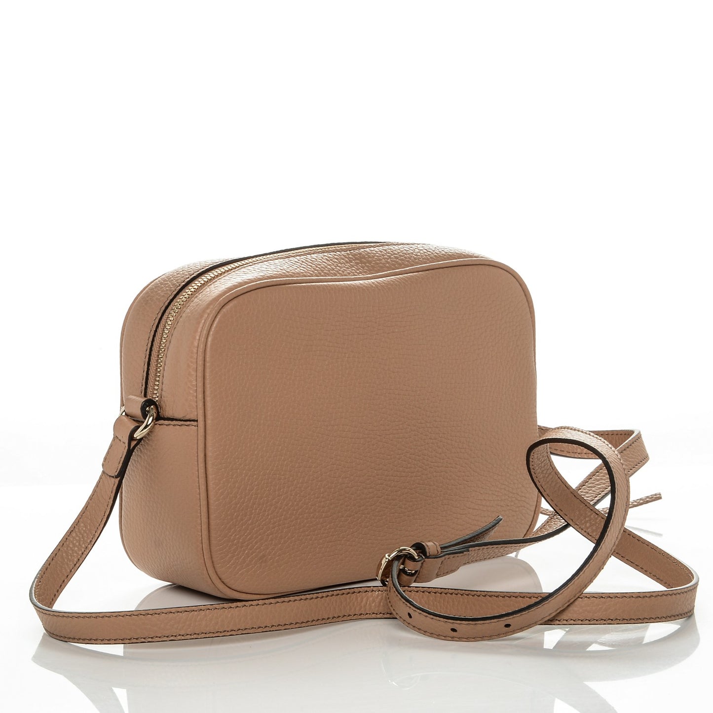 Pebbled Calfskin Small Soho Disco Bag Rose Beige