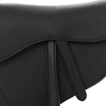 Christian Dior Grained Calfskin Saddle Bag Black 8 of 13