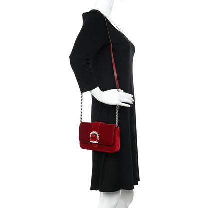 Jimmy Choo Velvet Crystal Cheri Wallet on Chain Royal Red 2 of 10