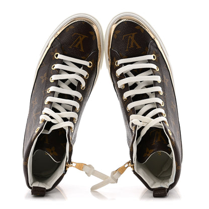 Louis Vuitton Patent Monogram Stellar Sneaker Boots 38.5 Gold 2 of 8