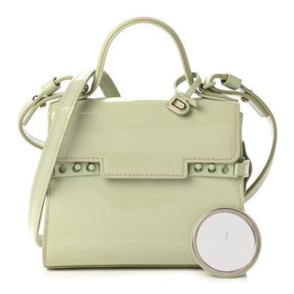 Delvaux Patent Calfskin Micro Tempete Satchel Almond 1 of 11
