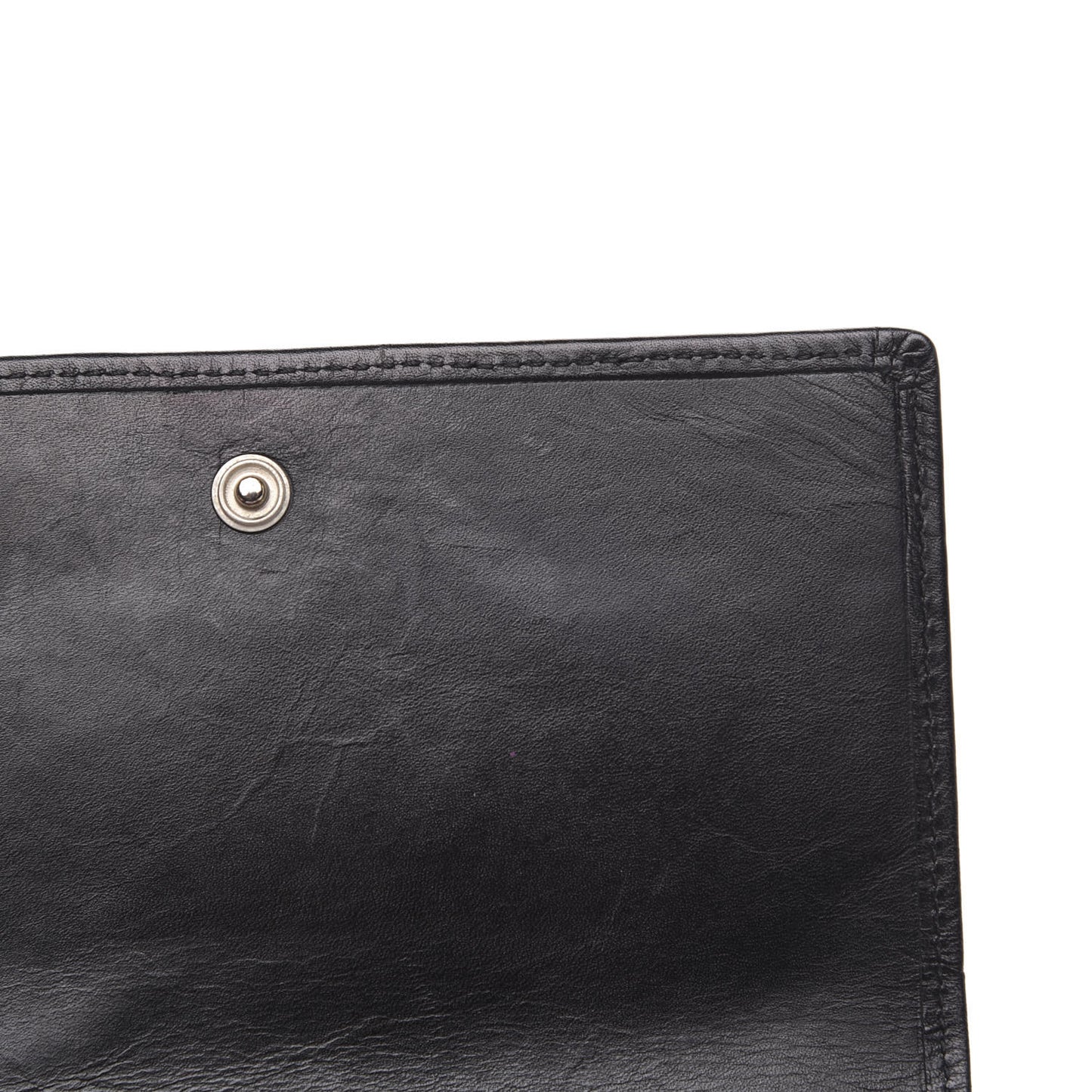 Calfskin Quilted Cambon Flap Wallet Black
